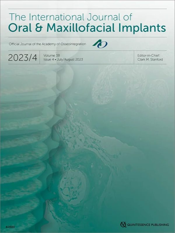 The International Journal of Oral & Maxillofacial Implants continues its tradition of publishing timely, original articles on implant-related research and patient care. Internationally recognized for its high editorial and scientific standards, JOMI presents pioneering research, seminal studies, emerging technology, position papers, and consensus reports, as well as the many clinical and therapeutic innovations that result from these efforts. The editorial board is composed of recognized opinion leaders in their respective areas of expertise and reflects the international reach of the journal. Under their leadership, JOMI maintains its sound scientific integrity while expanding its influence within the field of implant dentistry.