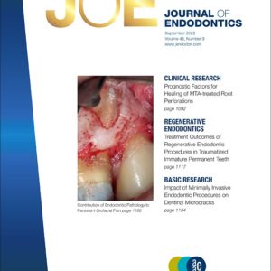 The Journal of Endodontics, the official journal of the American Association of Endodontists, publishes scientific articles, case reports and comparison studies evaluating materials and methods of pulp conservation and endodontic treatment. Endodontists and general dentists can learn about new concepts in root canal treatment and the latest advances in techniques and instrumentation in the one journal that helps them keep pace with rapid changes in this field. The Journal of Endodontics is ranked 13th out of 92 journals in the Dentistry, Oral Surgery & Medicine category on the 2021 Journal Citation Reports®, making it one of the essential publications for dental specialists.